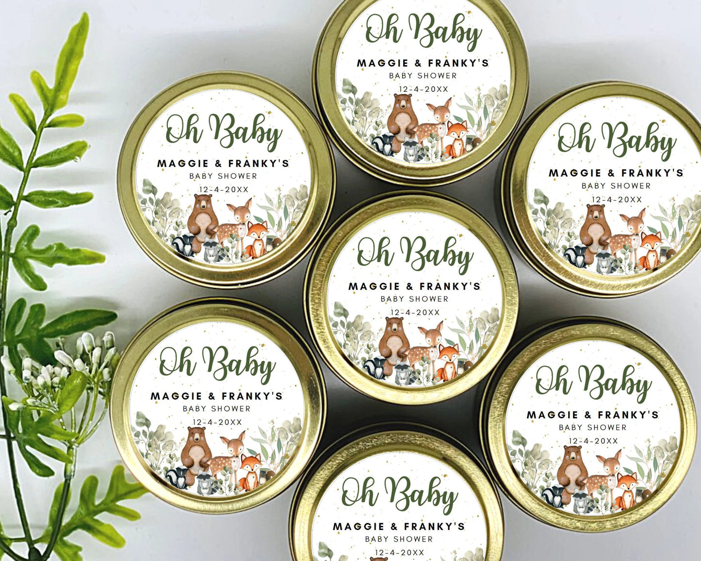 Woodland Baby Shower Soy Wax Candles