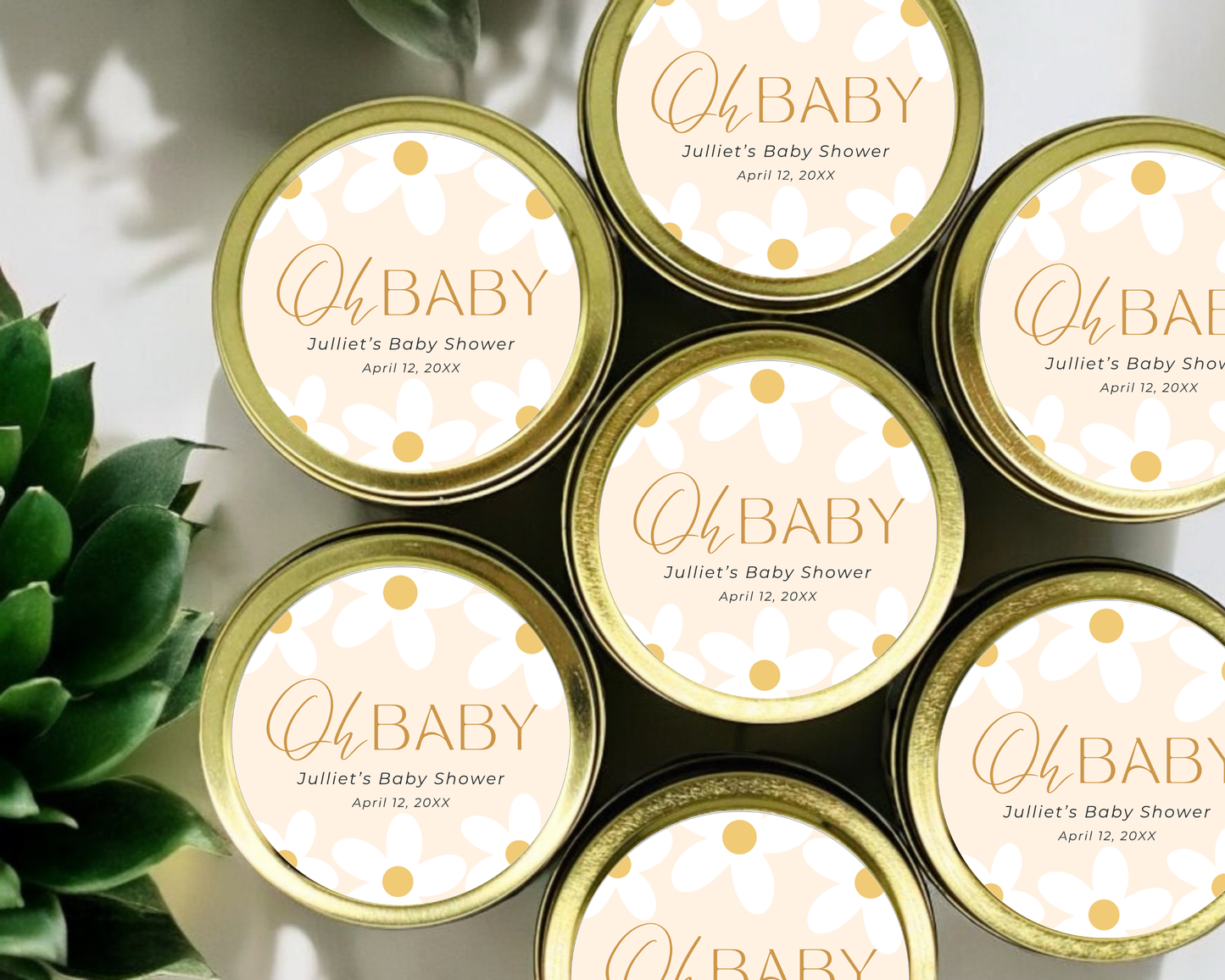 Daisy - Baby Shower Soy Wax Candle - Set of 1