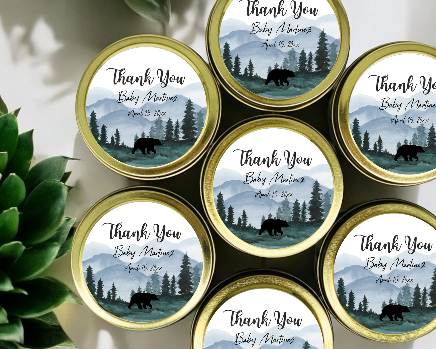 Mountain - Baby Shower Soy Wax Candle - Set of 1