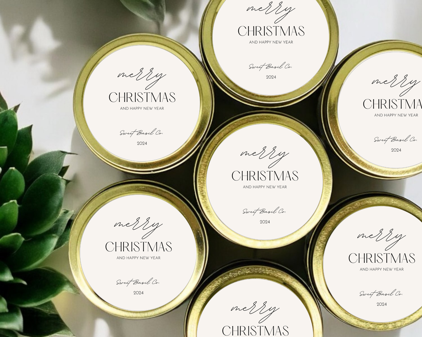 Modern Christmas - Holiday Christmas Soy Wax Candle - Set of 1