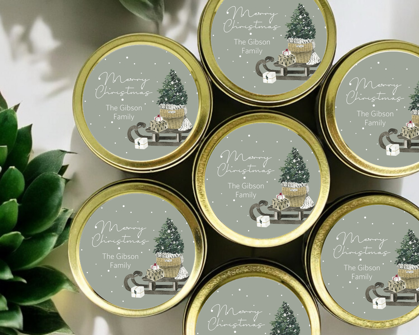 Christmas Sleigh - Holiday Christmas Soy Wax Candle - Set of 1