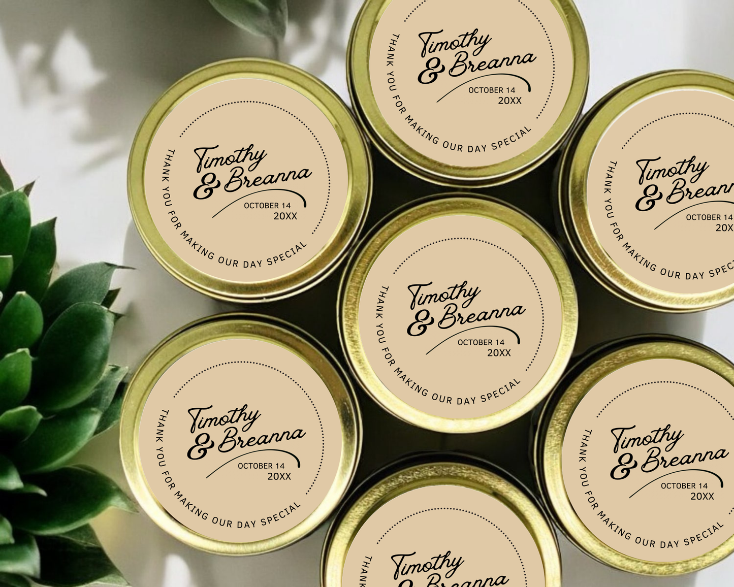 Kraft - Wedding Soy Wax Candle - Set of 1
