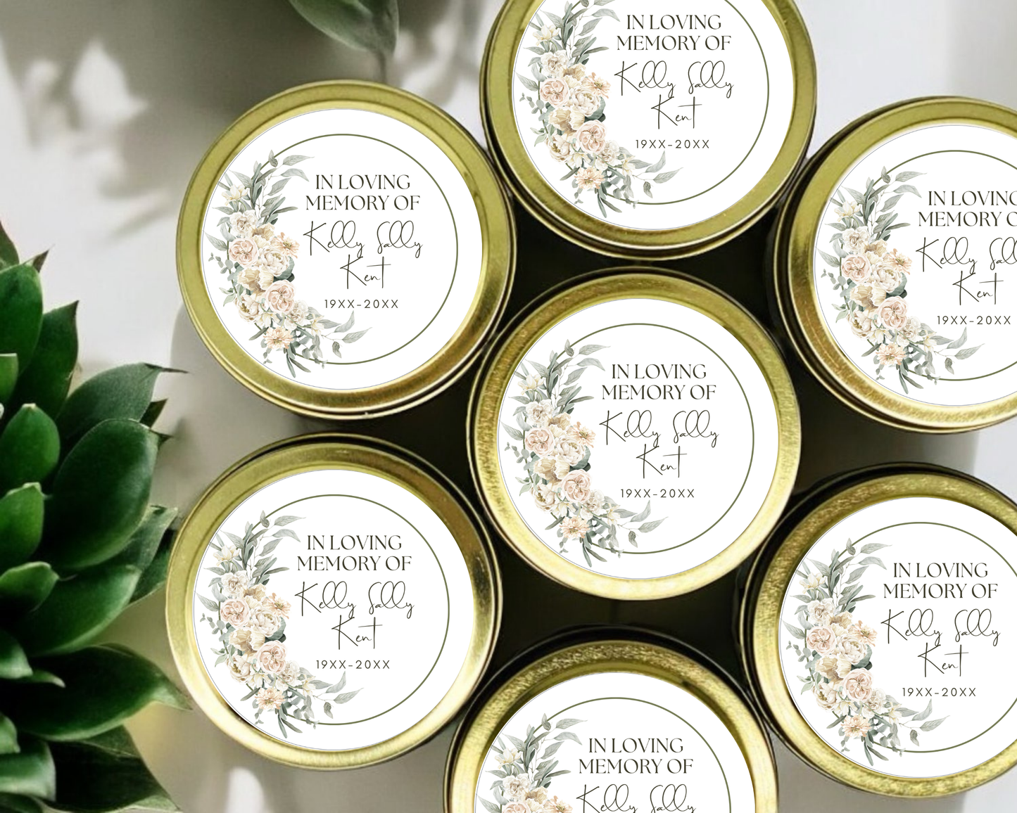 Memorial White Floral - Soy Wax Candle - Set of 1
