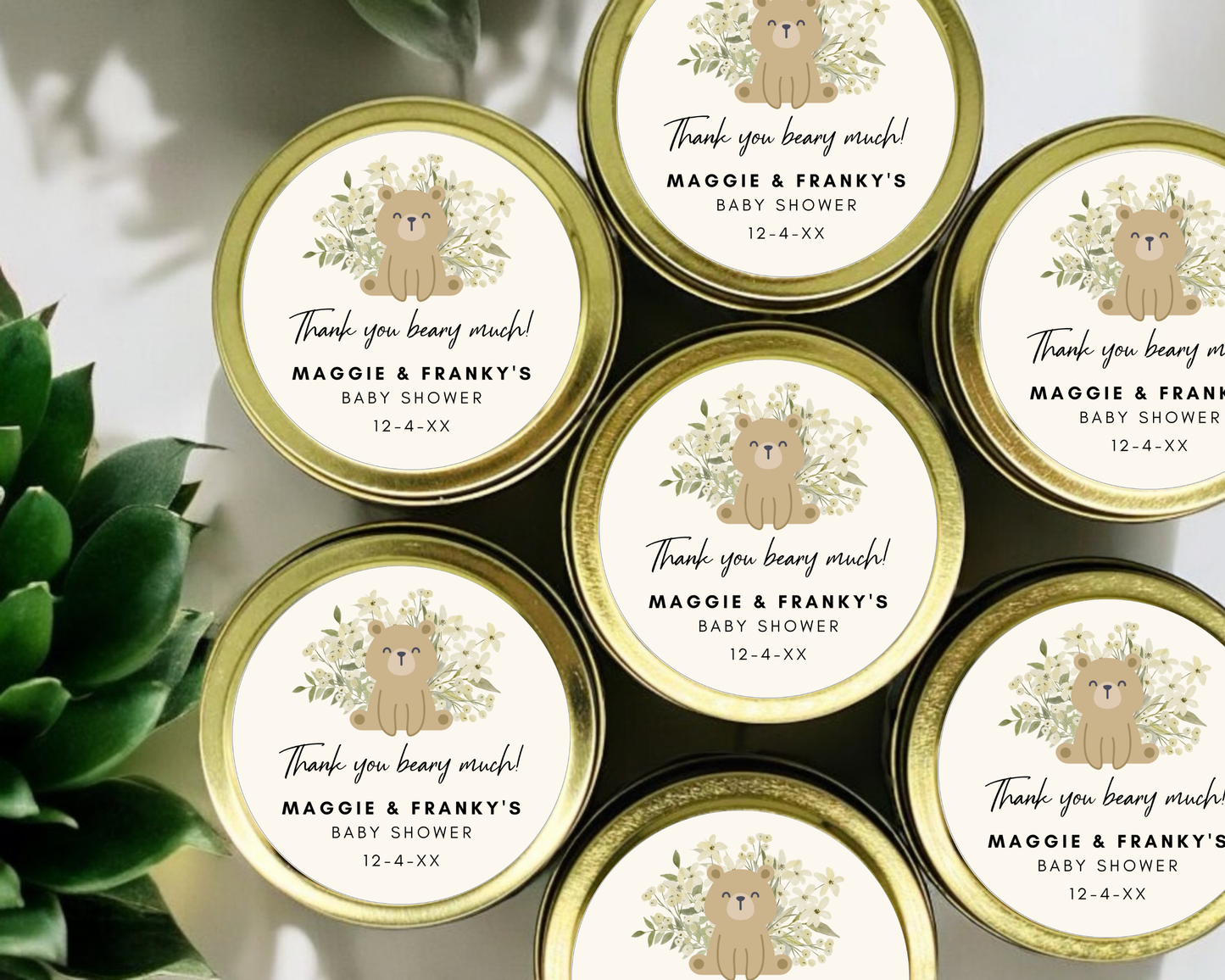 Thank You Beary Much - Baby Shower Soy Wax Candle - Set of 1
