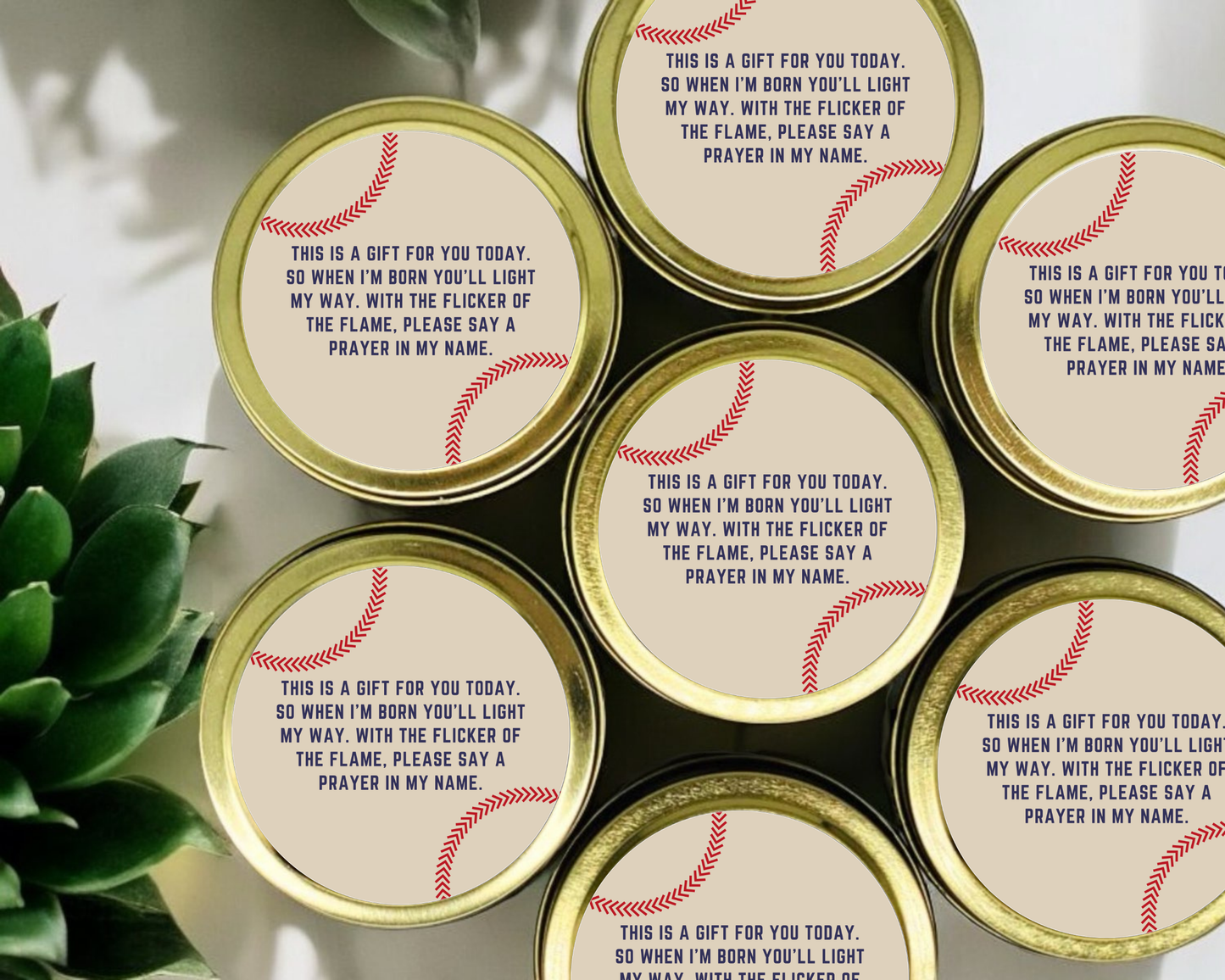 Baseball - Prayer Baby Shower Soy Wax Candle - Set of 1