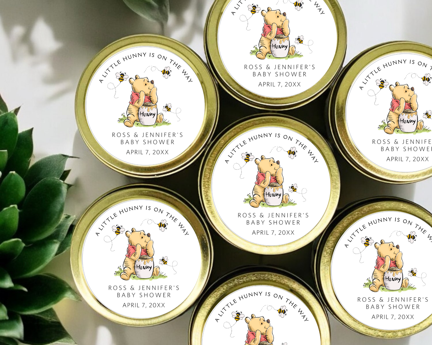 Classic Pooh - Baby Shower Soy Wax Candle - Set of 1