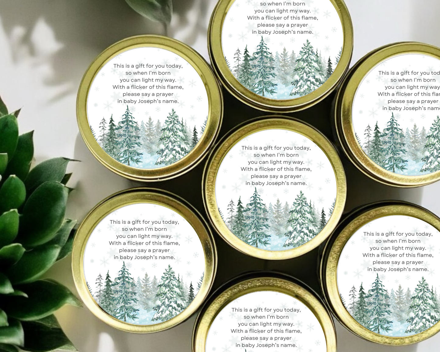 Winter - Prayer Baby Shower Soy Wax Candle - Set of 1