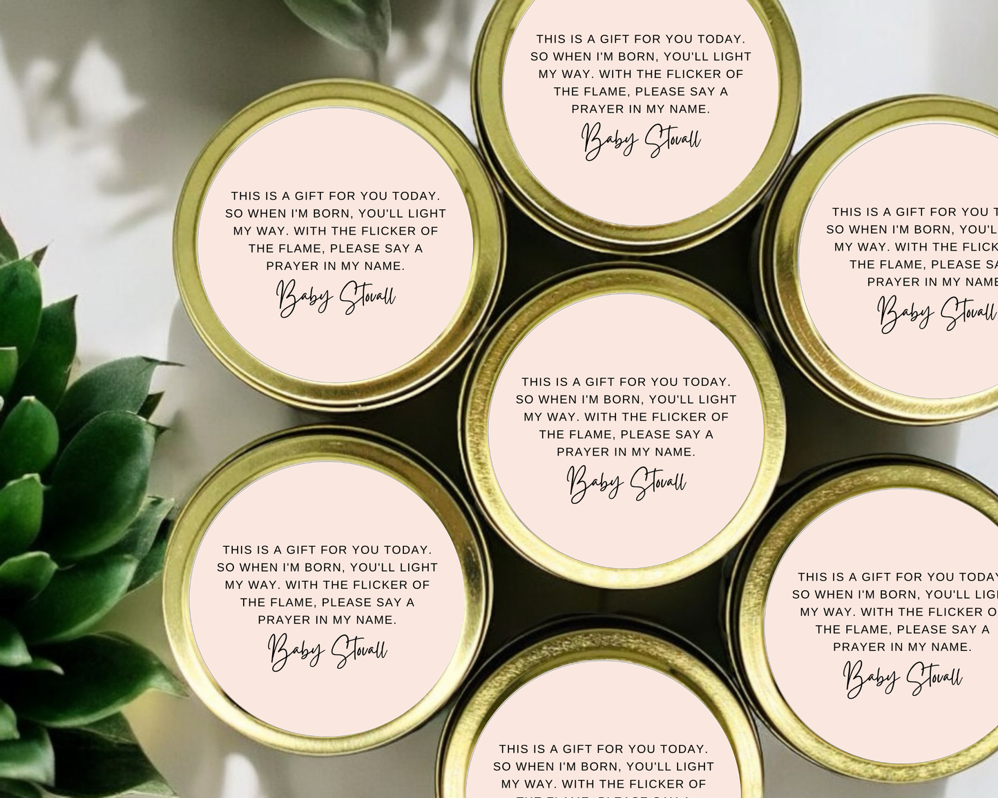 Gender Neutral - Prayer Baby Shower Soy Wax Candle - Set of 1