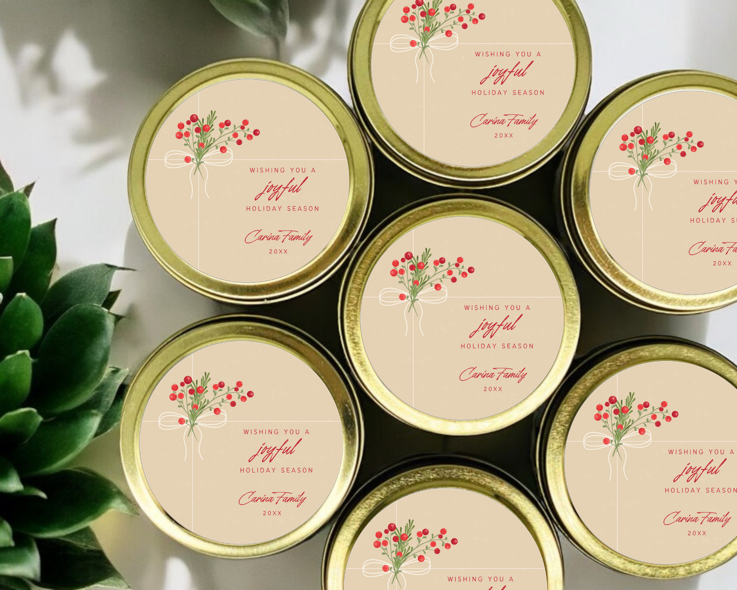 Berry Holiday Season - Holiday Christmas Soy Wax Candle - Set of 1