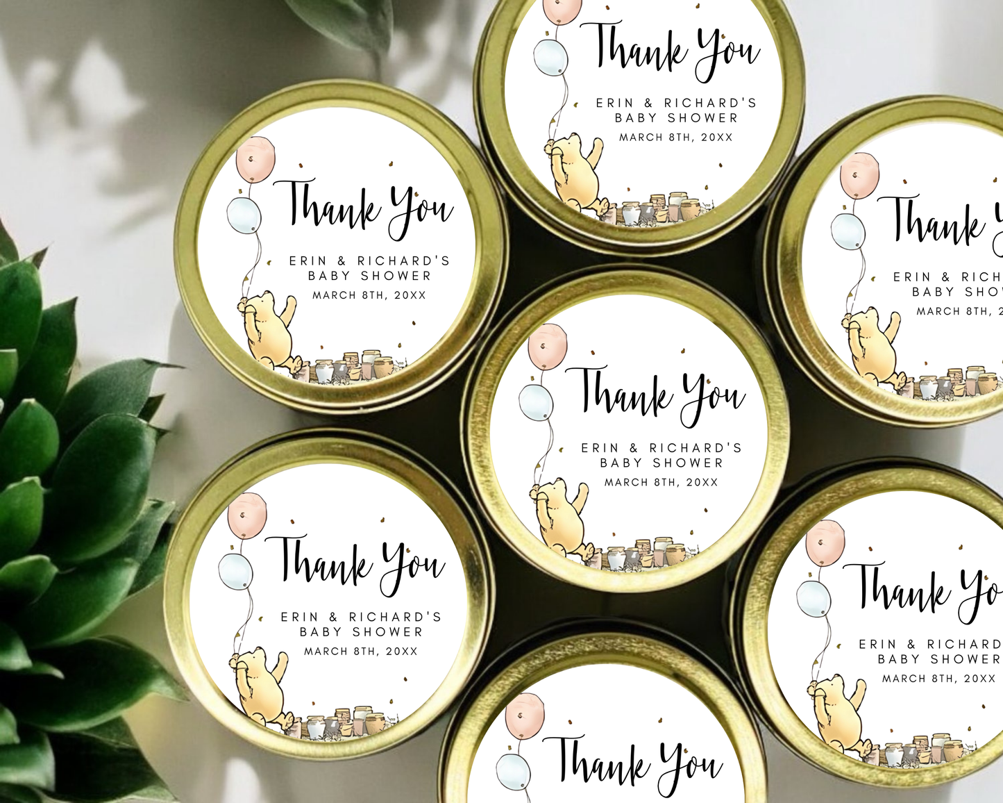 Classic Pooh - Baby Shower Soy Wax Candle - Set of 1
