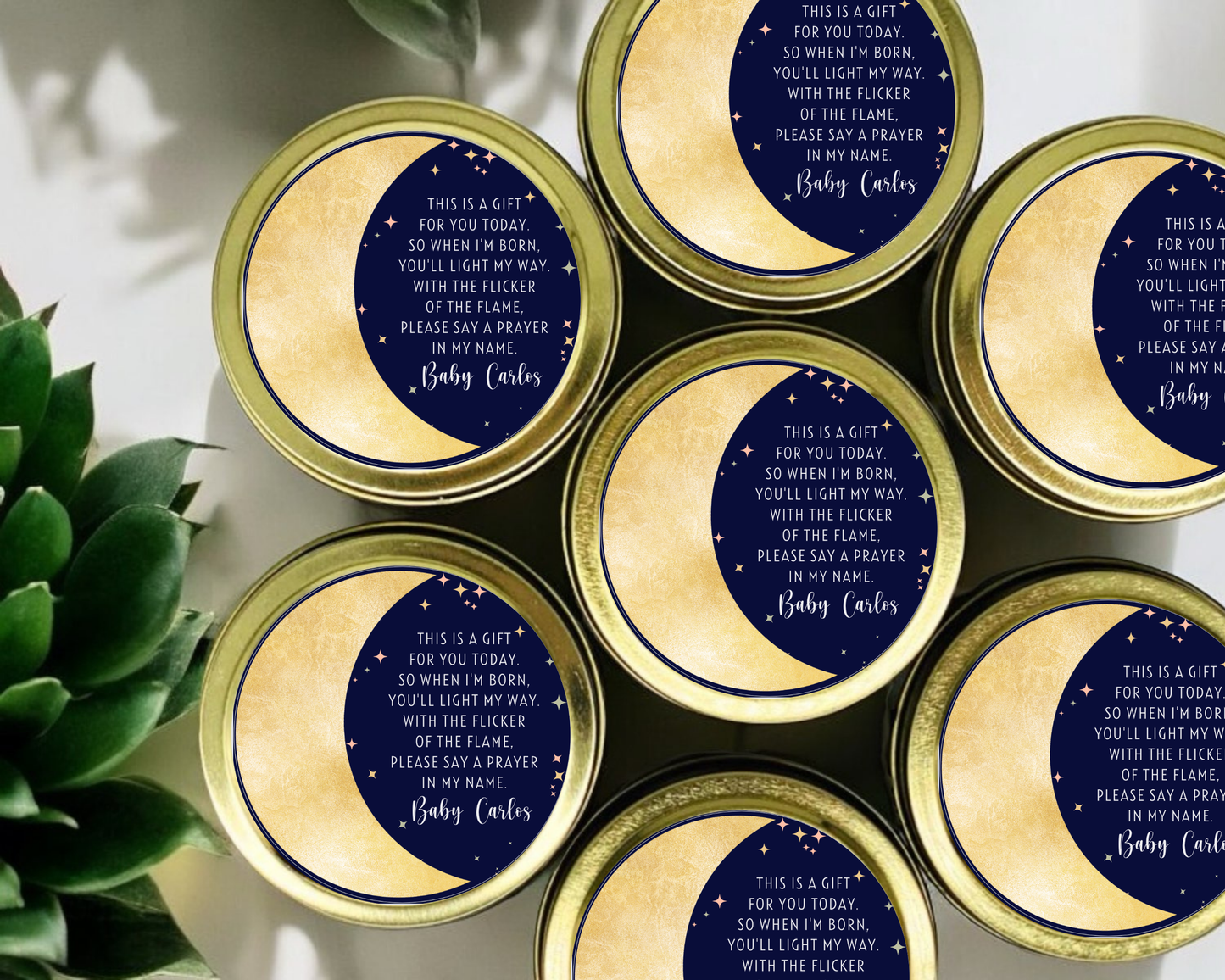 Moonlight - Prayer Baby Shower Soy Wax Candle - Set of 1