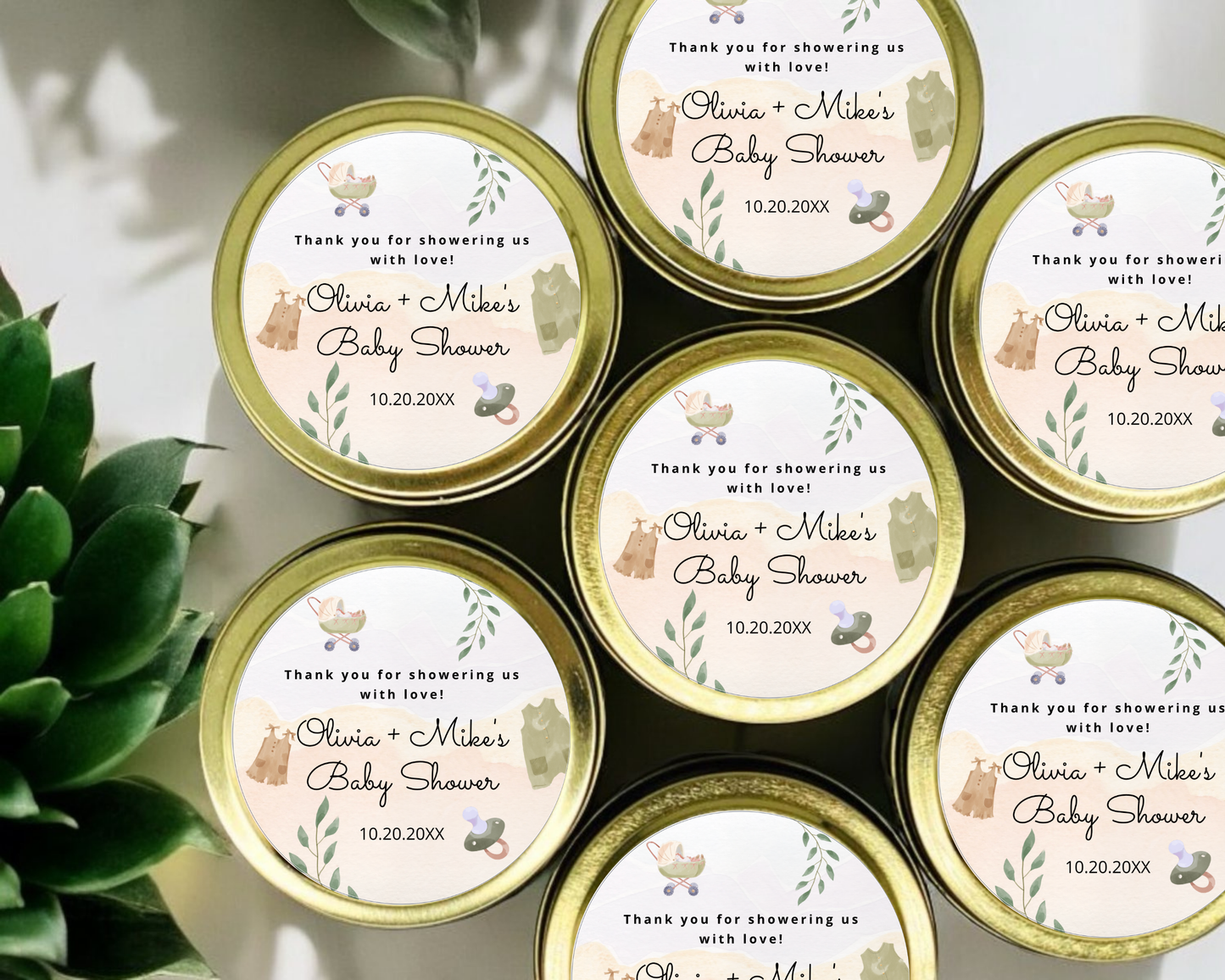 Gender Neutral Baby - Baby Shower Soy Wax Candle - Set of 1