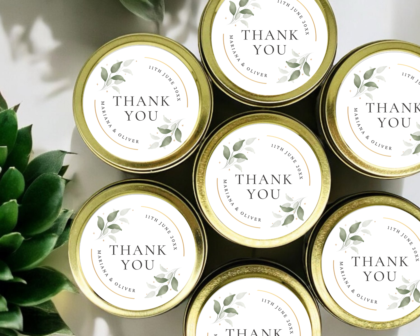 Eucalyptus - Wedding Soy Wax Candle - Set of 1