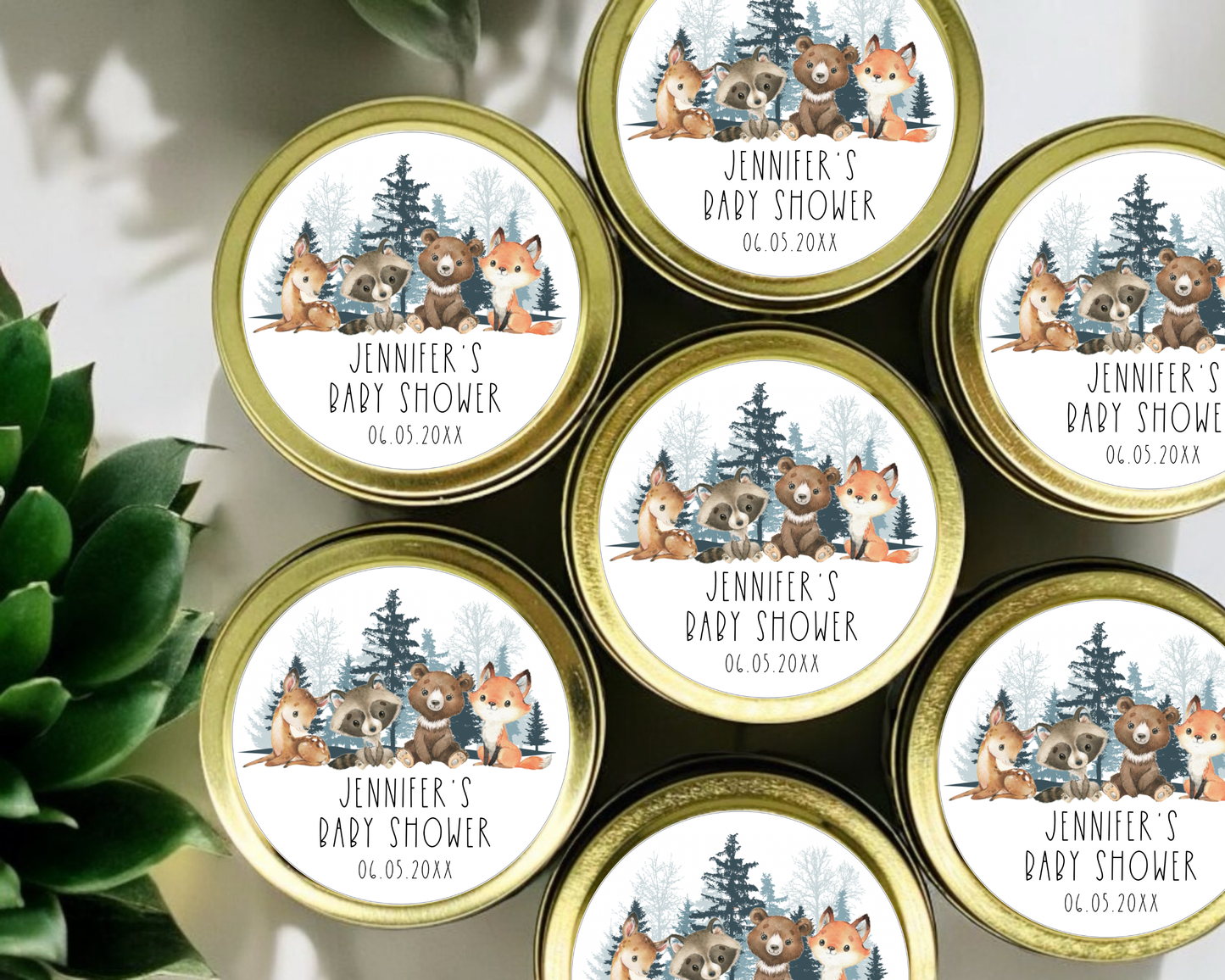 Winter Woodlands - Baby Shower Soy Wax Candle - Set of 1