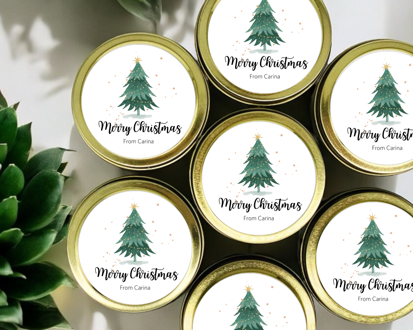 Christmas Tree - Holiday Christmas Soy Wax Candle - Set of 1
