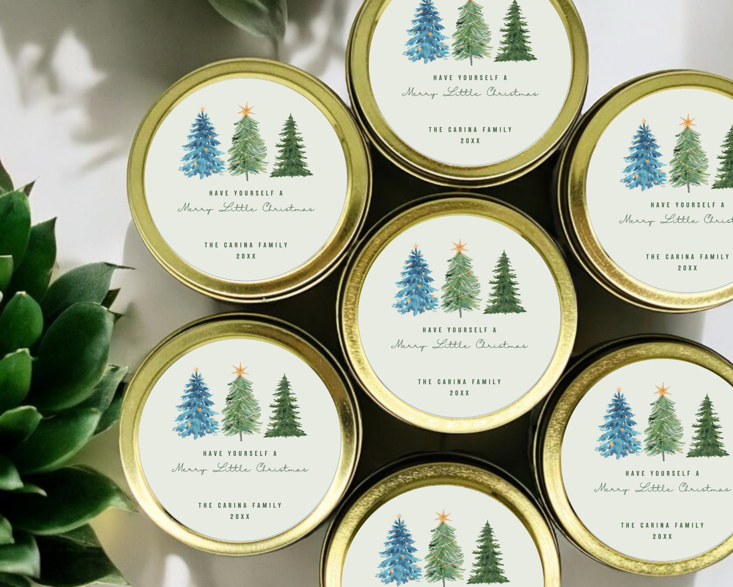 Christmas Trees - Holiday Christmas Soy Wax Candle - Set of 1