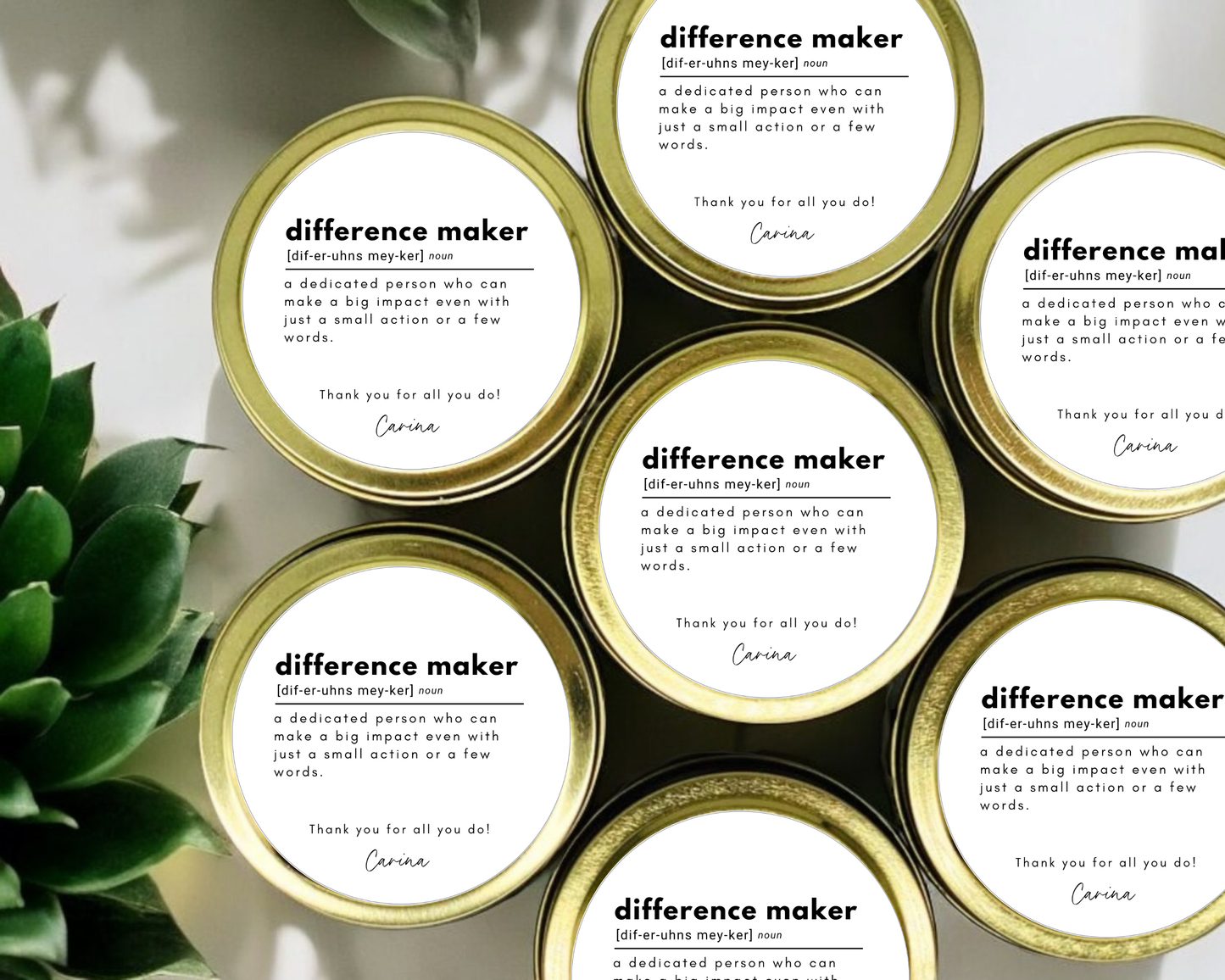 Corporate Difference Maker - Holiday Christmas Soy Wax Candle - Set of 1