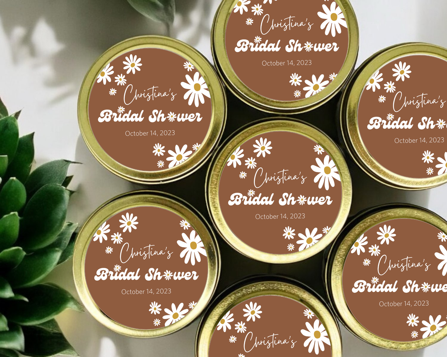 Retro Spring Bridal Shower - Wedding Soy Wax Candle - Set of 1
