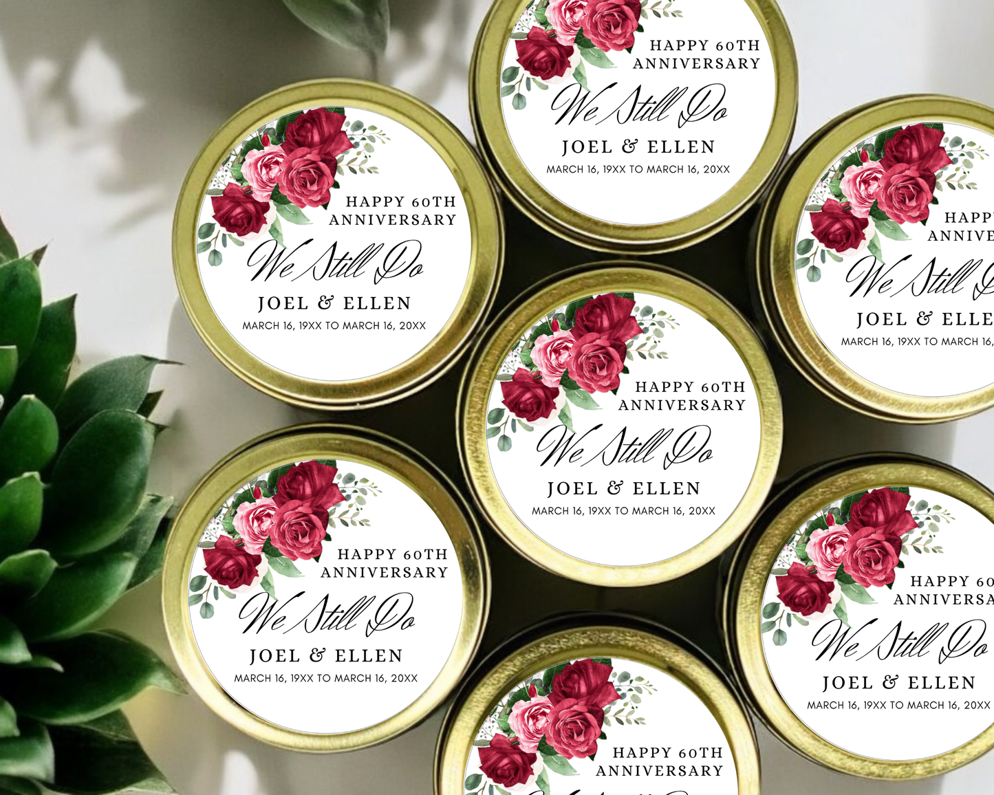 Happy Anniversary - Wedding Soy Wax Candle - Set of 1