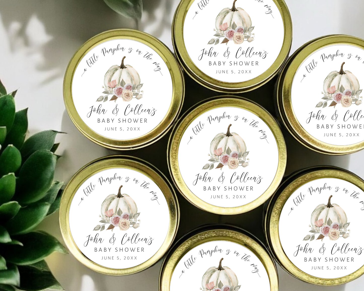 Fall Little Pumpkin - Baby Shower Soy Wax Candle - Set of 1