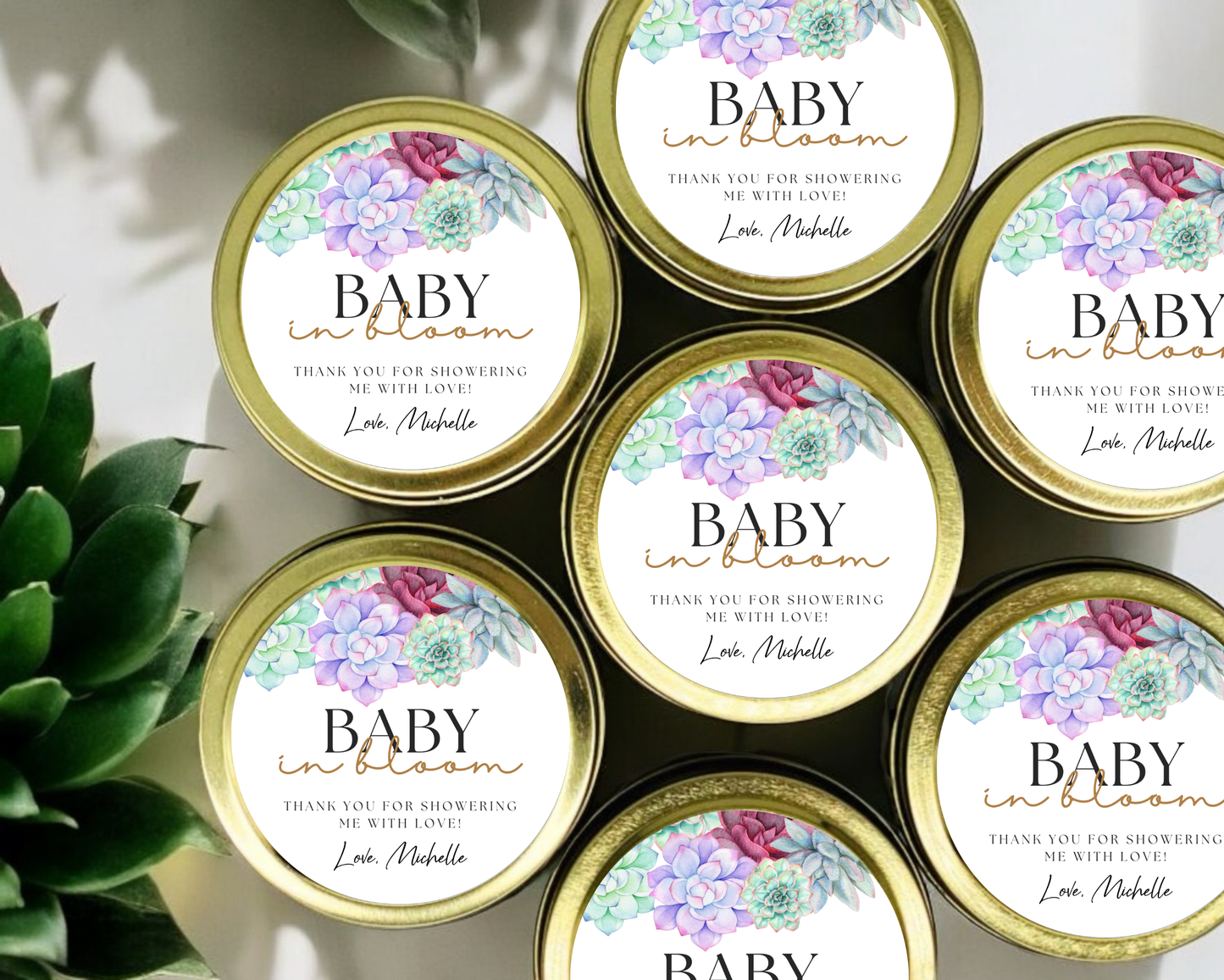 Baby in Bloom - Baby Shower Soy Wax Candle - Set of 1