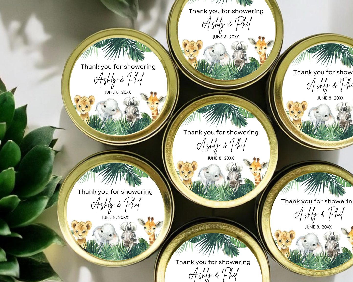 Jungle - Baby Shower Soy Wax Candle - Set of 1