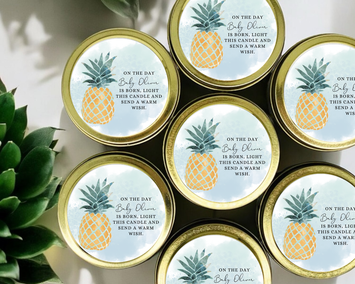 Pineapple - Prayer Baby Shower Soy Wax Candle - Set of 1