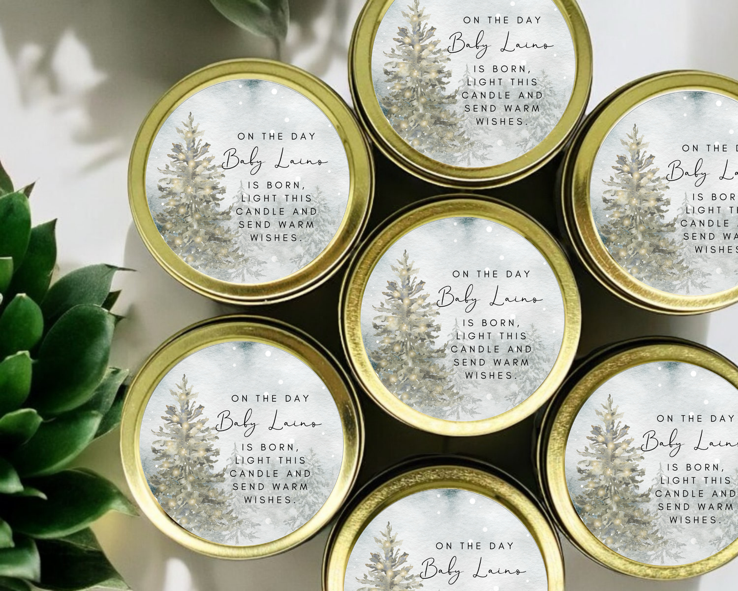 Winter Christmas - Prayer Baby Shower Soy Wax Candle - Set of 1
