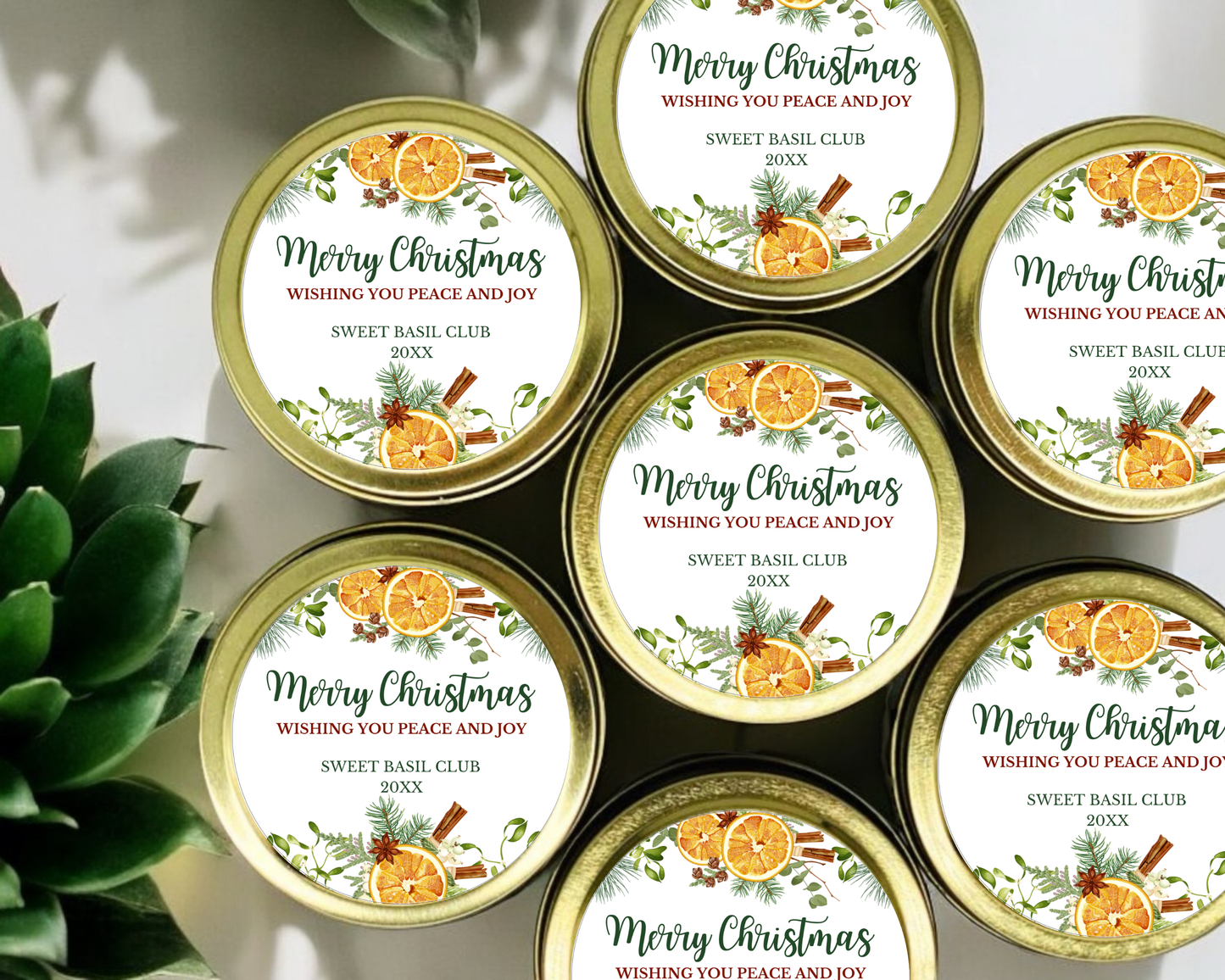 Merry Christmas - Holiday Christmas Soy Wax Candle - Set of 1