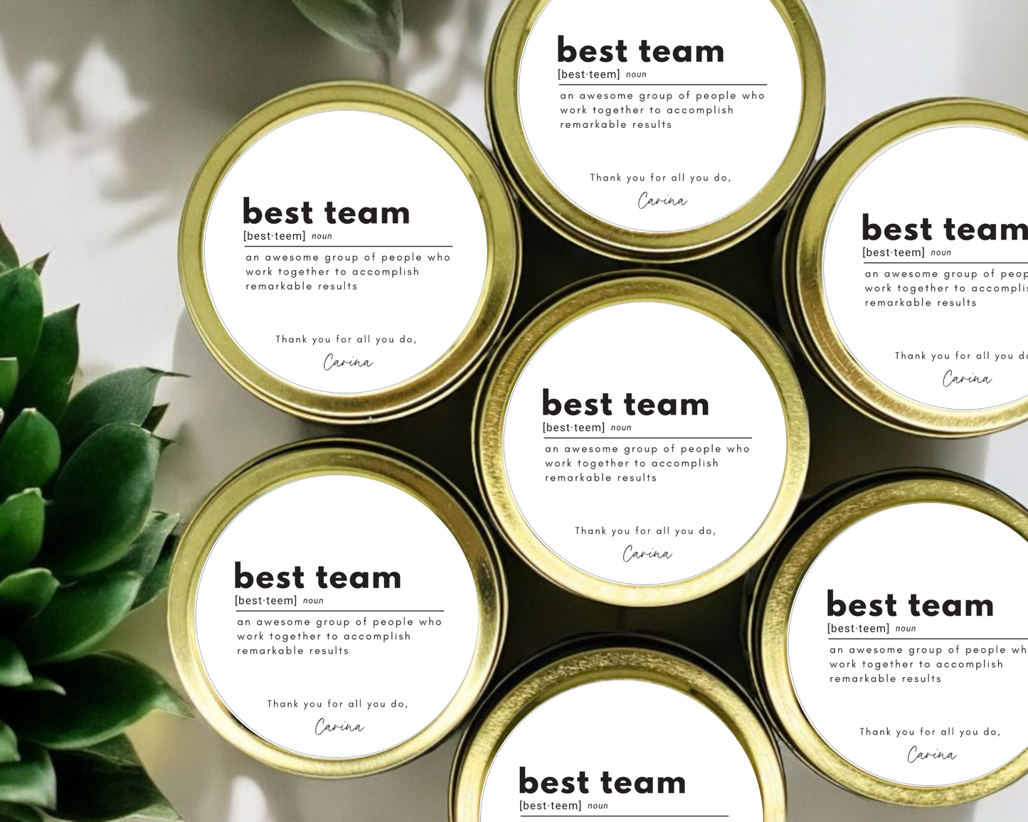 Corporate Best Team - Holiday Christmas Soy Wax Candle - Set of 1