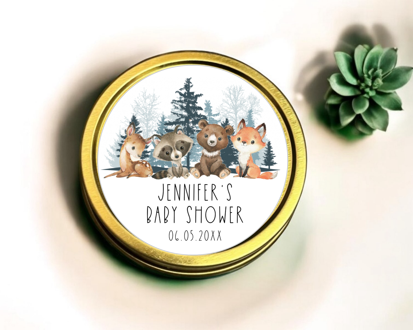 Winter Woodlands - Baby Shower Soy Wax Candle - Set of 1