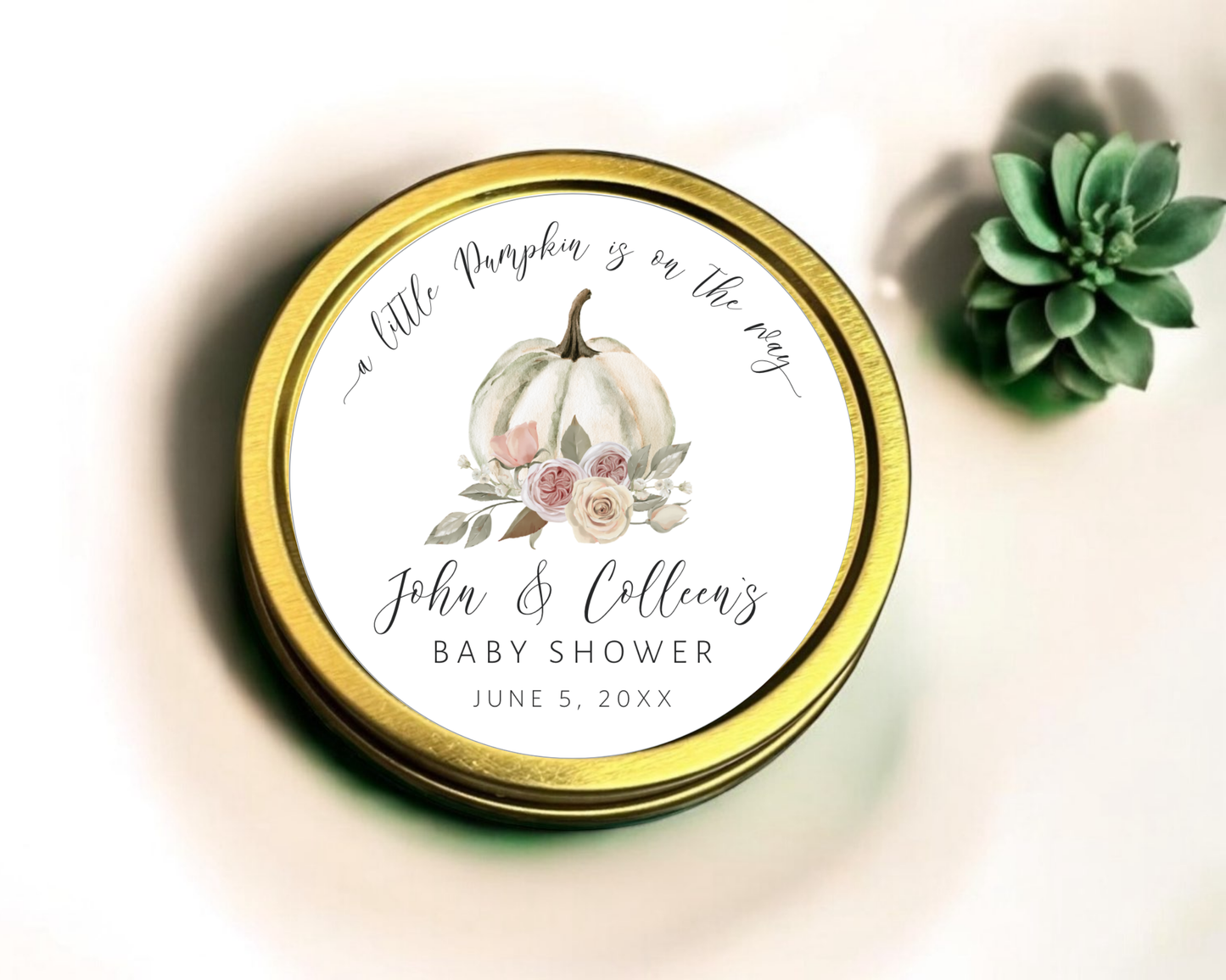 Fall Little Pumpkin - Baby Shower Soy Wax Candle - Set of 1