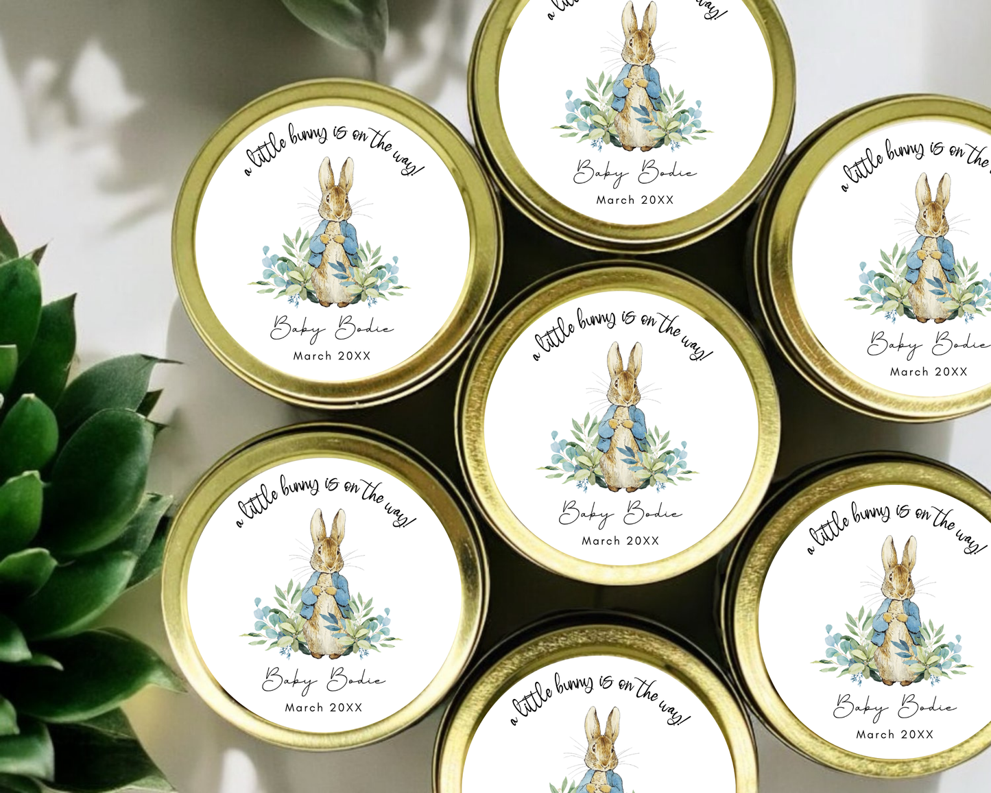 Peter Rabbit - Baby Shower Soy Wax Candle - Set of 1