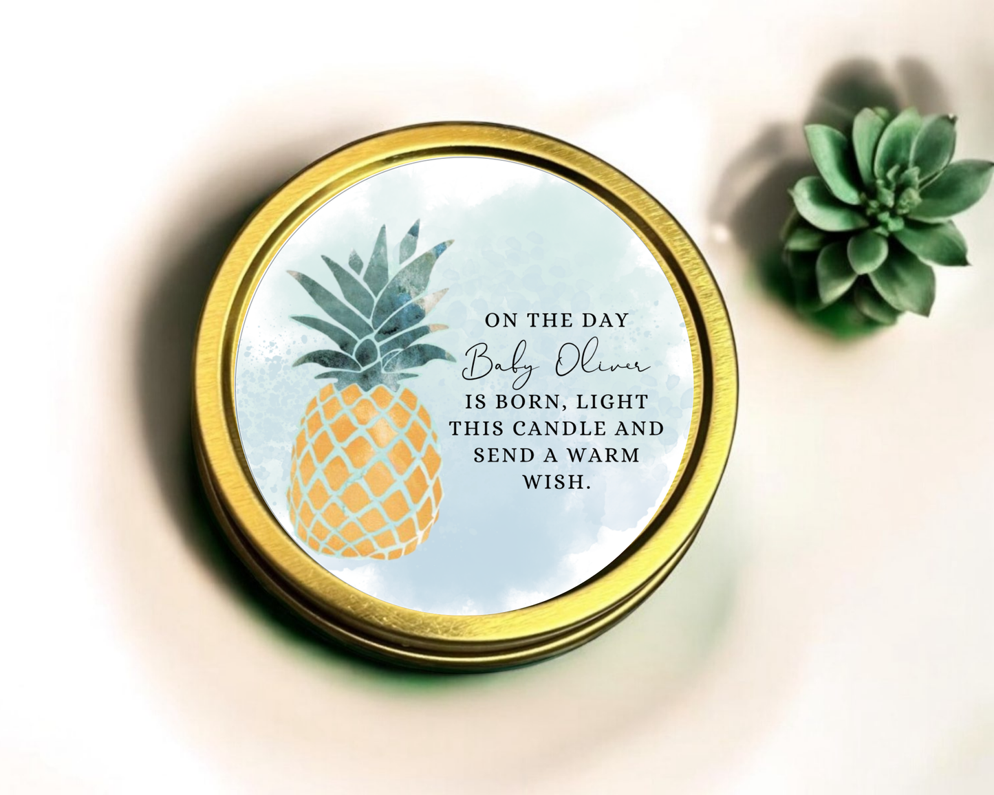 Pineapple - Prayer Baby Shower Soy Wax Candle - Set of 1