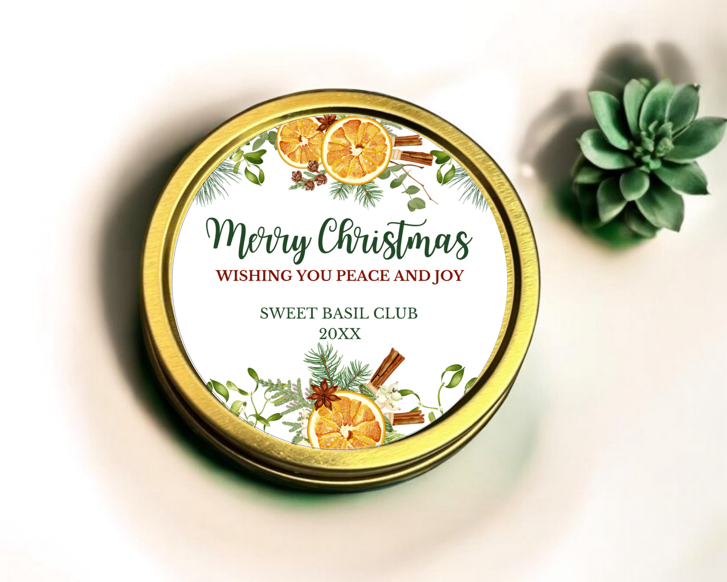 Merry Christmas - Holiday Christmas Soy Wax Candle - Set of 1