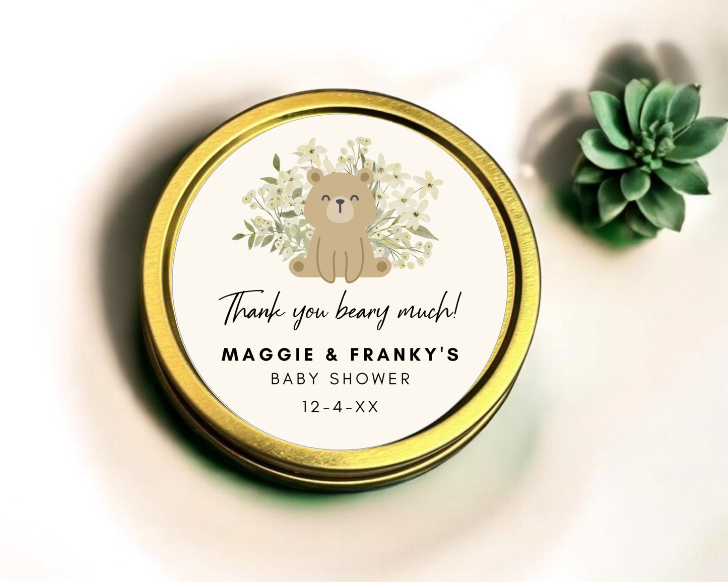 Thank You Beary Much - Baby Shower Soy Wax Candle - Set of 1
