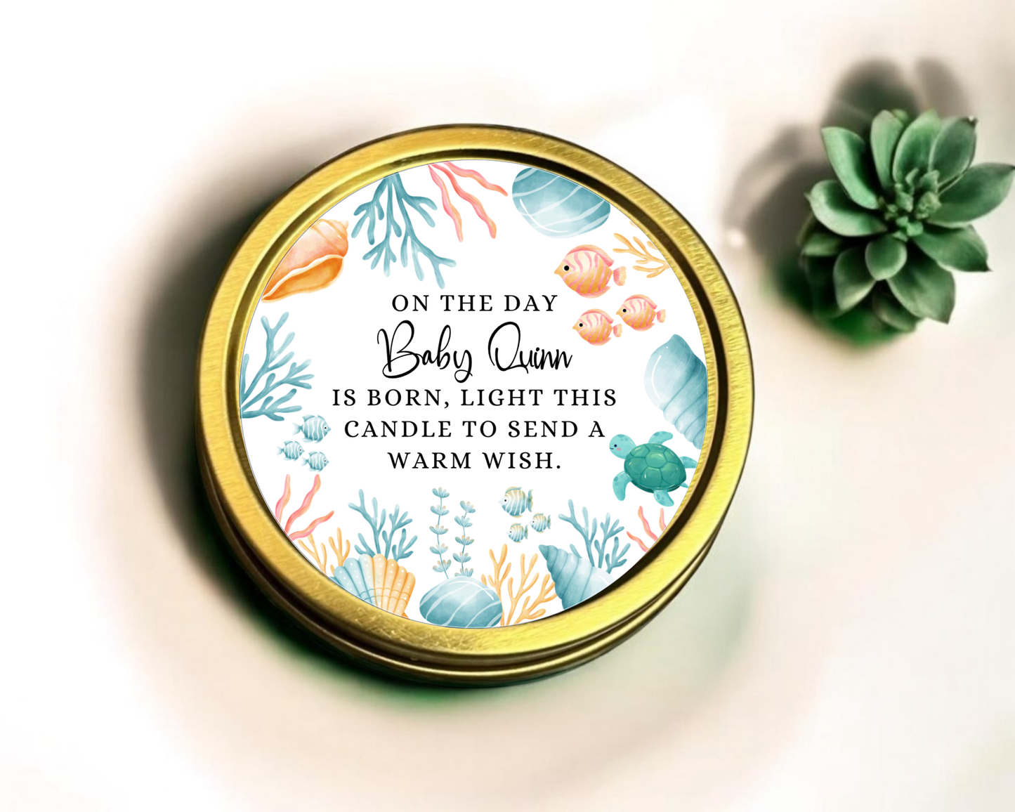 Under the Sea - Prayer Baby Shower Soy Wax Candle - Set of 1