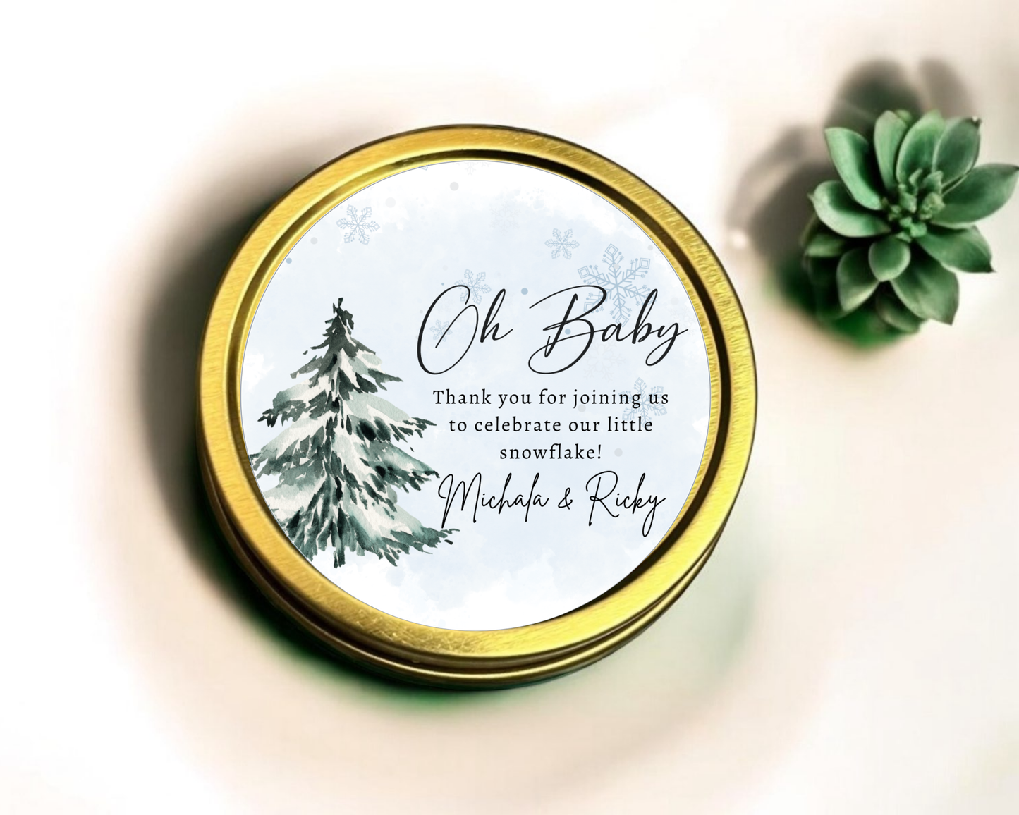 Winter Oh Baby - Prayer Baby Shower Soy Wax Candle - Set of 1