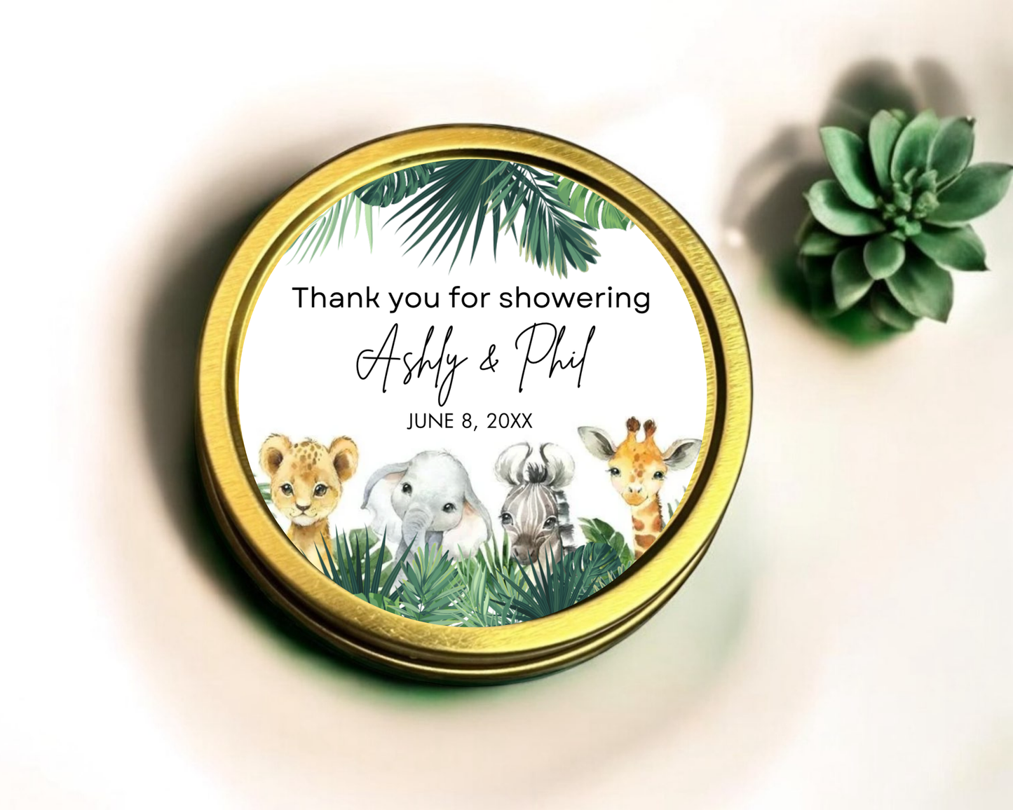 Jungle - Baby Shower Soy Wax Candle - Set of 1