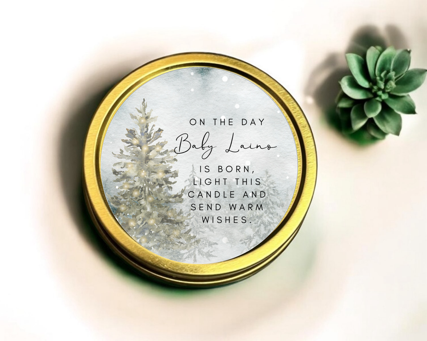 Winter Christmas - Prayer Baby Shower Soy Wax Candle - Set of 1