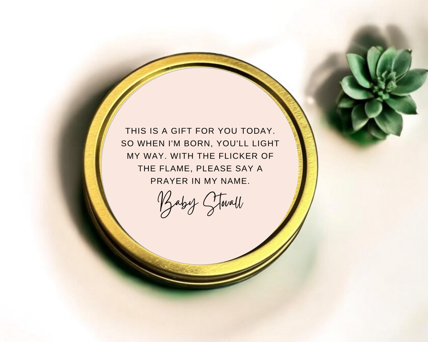 Gender Neutral - Prayer Baby Shower Soy Wax Candle - Set of 1