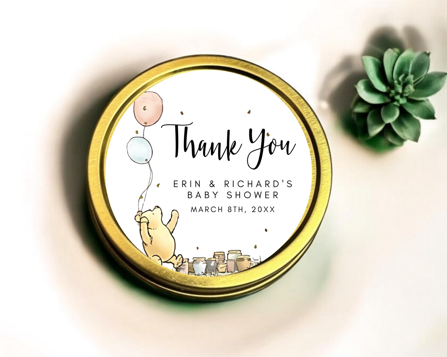 Classic Pooh - Baby Shower Soy Wax Candle - Set of 1