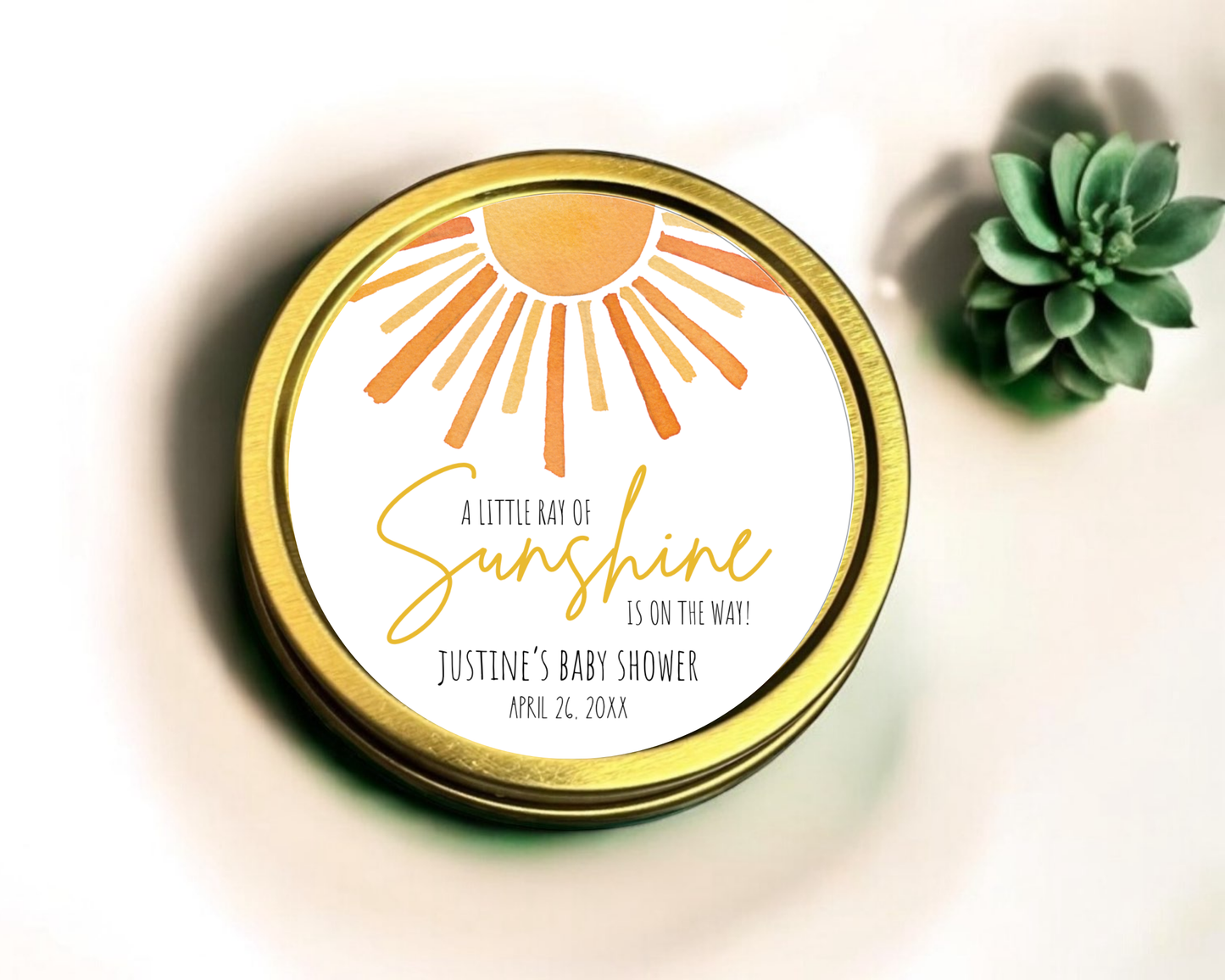 A Little Ray of Sunshine - Baby Shower Soy Wax Candle - Set of 1