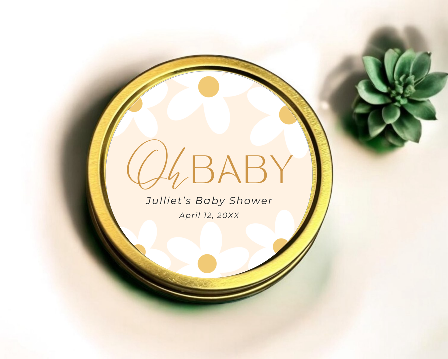 Daisy - Baby Shower Soy Wax Candle - Set of 1