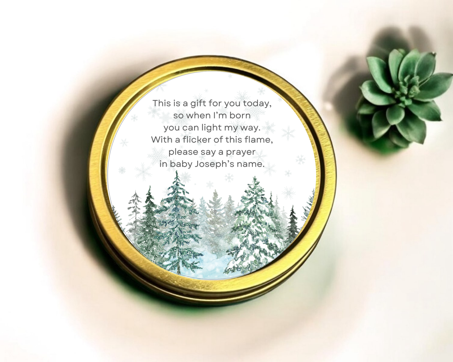 Winter - Prayer Baby Shower Soy Wax Candle - Set of 1