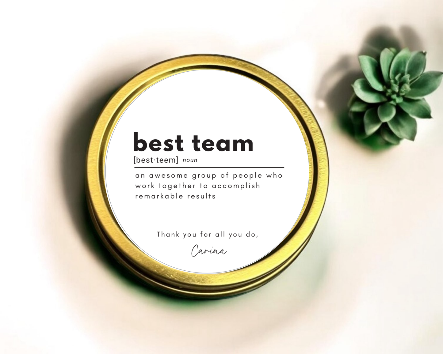 Corporate Best Team - Holiday Christmas Soy Wax Candle - Set of 1