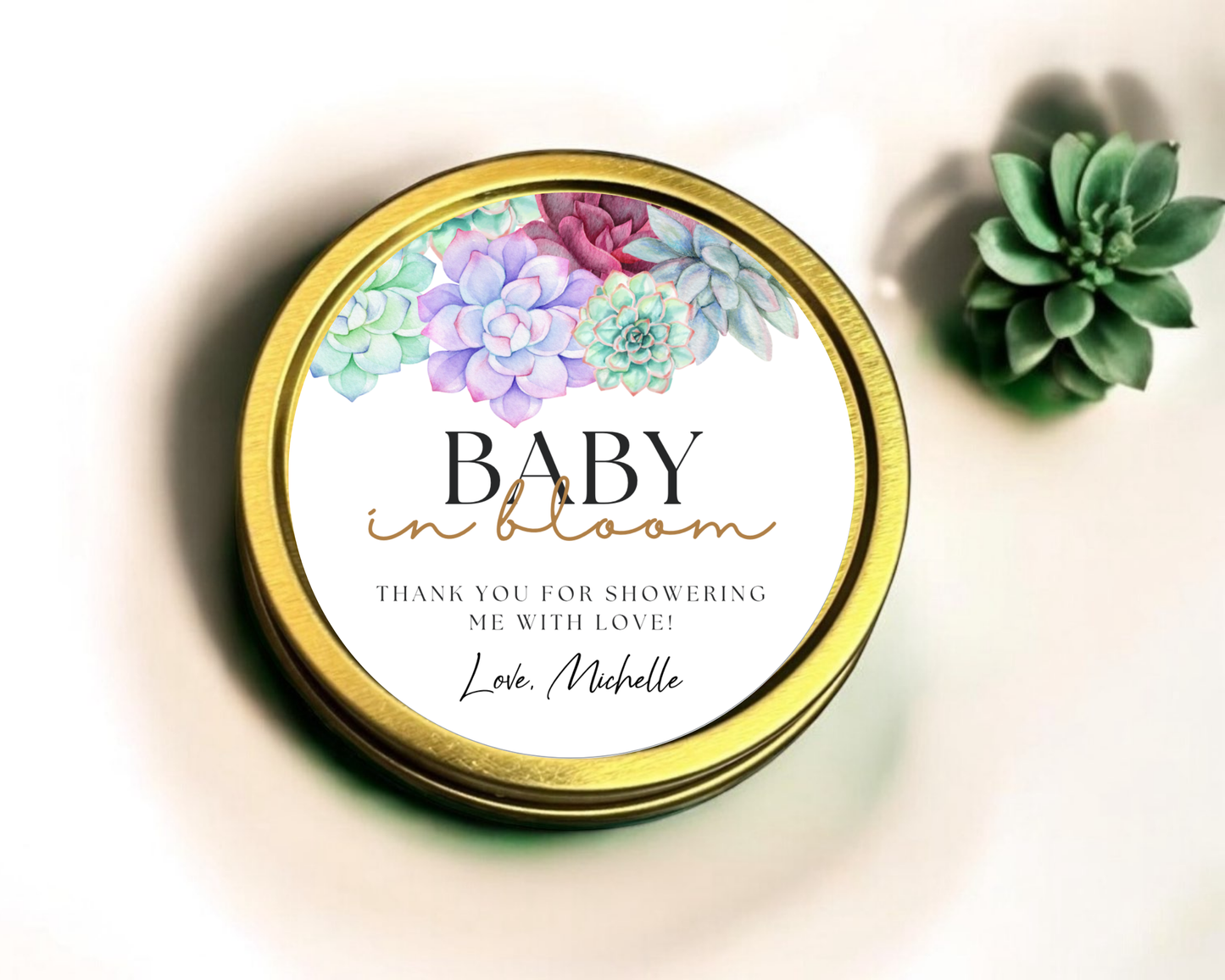 Baby in Bloom - Baby Shower Soy Wax Candle - Set of 1