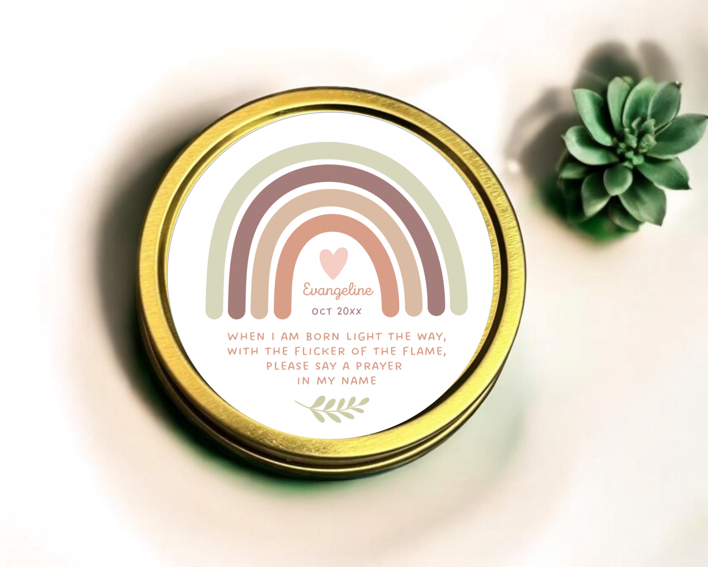 Rainbow - Prayer Baby Shower Soy Wax Candle - Set of 1
