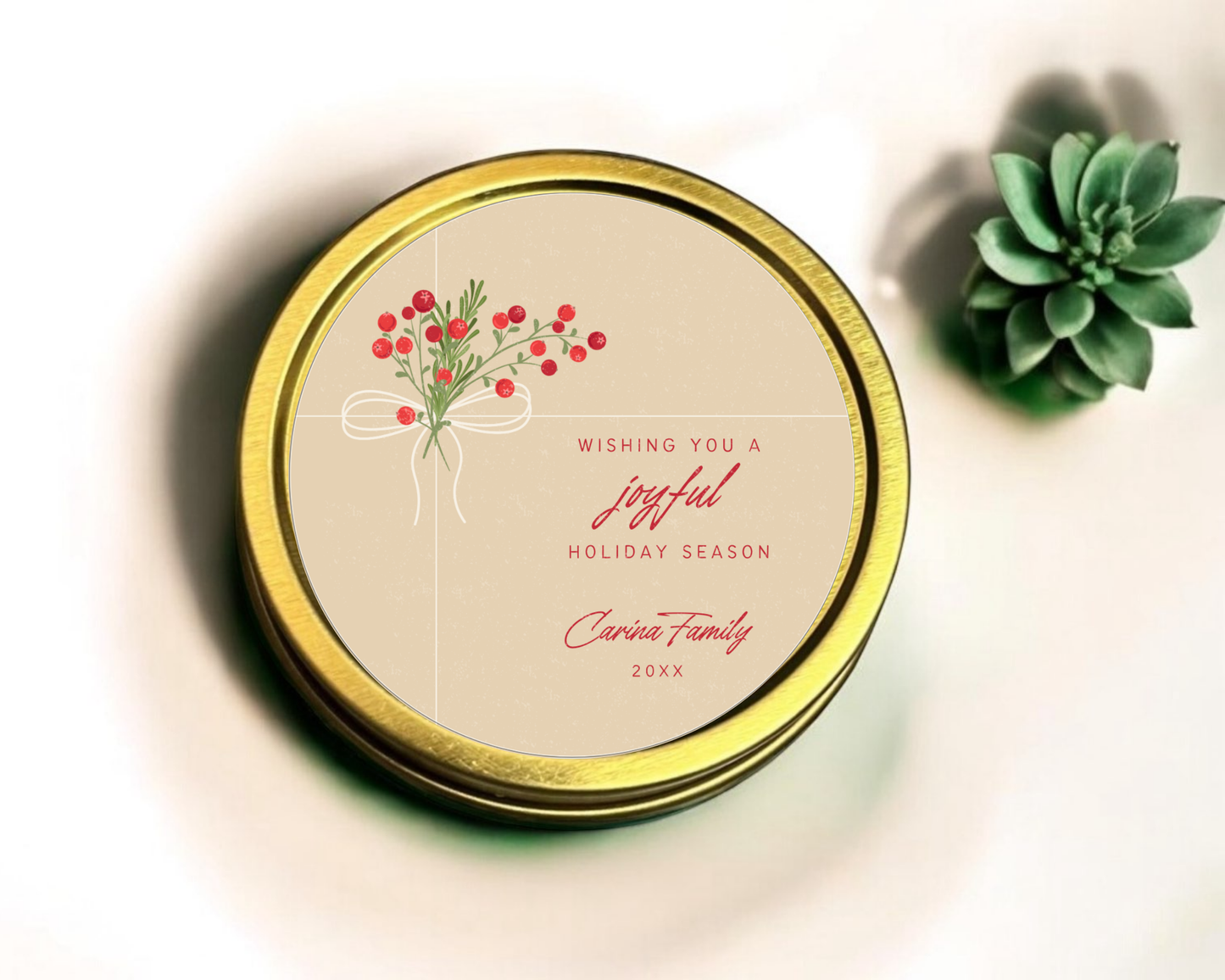 Berry Holiday Season - Holiday Christmas Soy Wax Candle - Set of 1