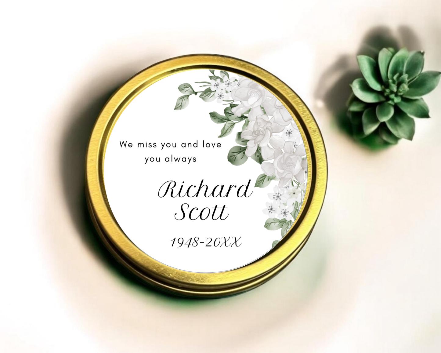 White Floral Funeral - Soy Wax Candle - Set of 1